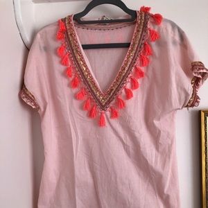 J.Crew Tassled and Beaded Beach Tunic